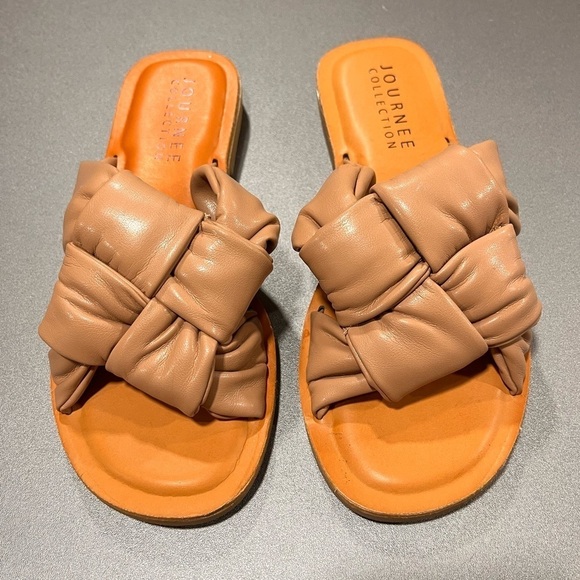 NWOT JOURNEE COLLECTION Tru Comfort Kianna Sandal Brown 7.5 Boho Cottagecore - Picture 6 of 10